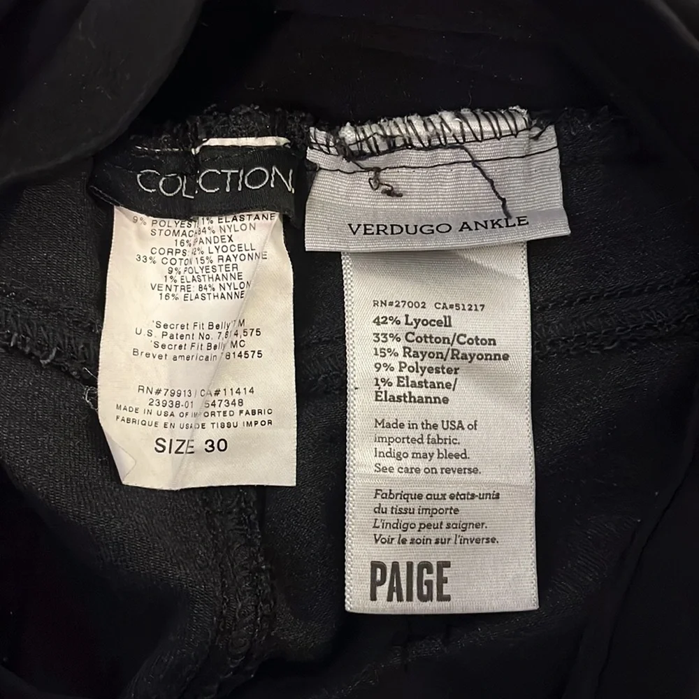 Paige Vertugo Ankle Maternity Coated Black Jeans